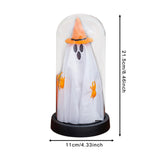 Maxbell Light up Ghost in Cloche Halloween Ghost with Light for Table Shelf Tabletop yellow hat