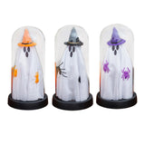 Maxbell Light up Ghost in Cloche Halloween Ghost with Light for Table Shelf Tabletop yellow hat