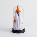 Maxbell Light up Ghost in Cloche Halloween Ghost with Light for Table Shelf Tabletop yellow hat
