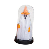 Maxbell Light up Ghost in Cloche Halloween Ghost with Light for Table Shelf Tabletop yellow hat