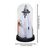 Maxbell Light up Ghost in Cloche Halloween Ghost with Light for Table Shelf Tabletop black hat
