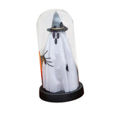 Maxbell Light up Ghost in Cloche Halloween Ghost with Light for Table Shelf Tabletop black hat