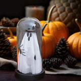 Maxbell Light up Ghost in Cloche Halloween Ghost with Light for Table Shelf Tabletop black hat