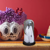 Maxbell Light up Ghost in Cloche Halloween Ghost with Light for Table Shelf Tabletop black hat