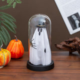 Maxbell Light up Ghost in Cloche Halloween Ghost with Light for Table Shelf Tabletop black hat