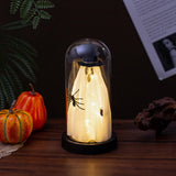 Maxbell Light up Ghost in Cloche Halloween Ghost with Light for Table Shelf Tabletop black hat
