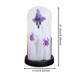 Maxbell Light up Ghost in Cloche Halloween Ghost with Light for Table Shelf Tabletop violet hat