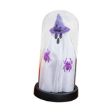 Maxbell Light up Ghost in Cloche Halloween Ghost with Light for Table Shelf Tabletop violet hat