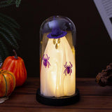 Maxbell Light up Ghost in Cloche Halloween Ghost with Light for Table Shelf Tabletop violet hat