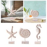 Maxbell Wood Statue Beach Table Decor Art Figurine for Bathroom Beach-farmhouse Home Starfish Shape