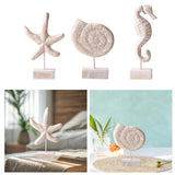 Maxbell Wood Statue Beach Table Decor Art Figurine for Bathroom Beach-farmhouse Home Starfish Shape