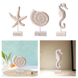 Maxbell Wood Statue Beach Table Decor Art Figurine for Bathroom Beach-farmhouse Home Starfish Shape