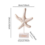 Maxbell Wood Statue Beach Table Decor Art Figurine for Bathroom Beach-farmhouse Home Starfish Shape