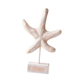 Maxbell Wood Statue Beach Table Decor Art Figurine for Bathroom Beach-farmhouse Home Starfish Shape
