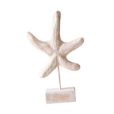 Maxbell Wood Statue Beach Table Decor Art Figurine for Bathroom Beach-farmhouse Home Starfish Shape