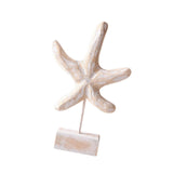 Maxbell Wood Statue Beach Table Decor Art Figurine for Bathroom Beach-farmhouse Home Starfish Shape