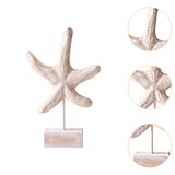 Maxbell Wood Statue Beach Table Decor Art Figurine for Bathroom Beach-farmhouse Home Starfish Shape