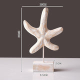 Maxbell Wood Statue Beach Table Decor Art Figurine for Bathroom Beach-farmhouse Home Starfish Shape