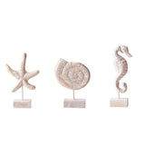 Maxbell Wood Statue Beach Table Decor Art Figurine for Bathroom Beach-farmhouse Home Starfish Shape