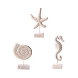 Maxbell Wood Statue Beach Table Decor Art Figurine for Bathroom Beach-farmhouse Home Starfish Shape