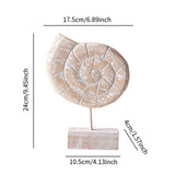 Maxbell Wood Statue Beach Table Decor Art Figurine for Bathroom Beach-farmhouse Home Conch Shape
