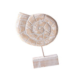 Maxbell Wood Statue Beach Table Decor Art Figurine for Bathroom Beach-farmhouse Home Conch Shape