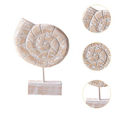 Maxbell Wood Statue Beach Table Decor Art Figurine for Bathroom Beach-farmhouse Home Conch Shape