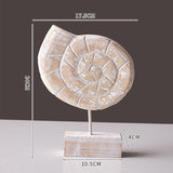 Maxbell Wood Statue Beach Table Decor Art Figurine for Bathroom Beach-farmhouse Home Conch Shape