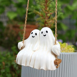 Maxbell Halloween Ghost Statue Hanging Ornament Scene Layout for Patio Garden Office