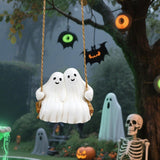 Maxbell Halloween Ghost Statue Hanging Ornament Scene Layout for Patio Garden Office