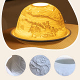 Maxbell Tea Light Candle Holder Ceramic Candle Stand for Bedroom Living Room Holiday Snowman