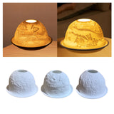 Maxbell Tea Light Candle Holder Ceramic Candle Stand for Bedroom Living Room Holiday Snowman