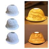 Maxbell Tea Light Candle Holder Ceramic Candle Stand for Bedroom Living Room Holiday Snowman