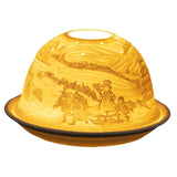 Maxbell Tea Light Candle Holder Ceramic Candle Stand for Bedroom Living Room Holiday Snowman