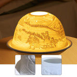 Maxbell Tea Light Candle Holder Ceramic Candle Stand for Bedroom Living Room Holiday Snowman