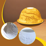 Maxbell Tea Light Candle Holder Ceramic Candle Stand for Bedroom Living Room Holiday Snowman