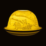 Maxbell Tea Light Candle Holder Ceramic Candle Stand for Bedroom Living Room Holiday Snowman