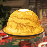 Maxbell Tea Light Candle Holder Ceramic Candle Stand for Bedroom Living Room Holiday Snowman