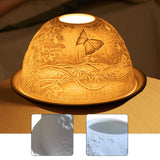 Maxbell Tea Light Candle Holder Ceramic Candle Stand for Bedroom Living Room Holiday Mushroom Butterfly