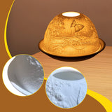 Maxbell Tea Light Candle Holder Ceramic Candle Stand for Bedroom Living Room Holiday Mushroom Butterfly