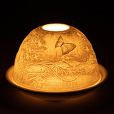 Maxbell Tea Light Candle Holder Ceramic Candle Stand for Bedroom Living Room Holiday Mushroom Butterfly