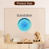 Maxbell Wall Clock Simple Easy Read Hanging Clock for Bedroom Kitchen Dining Room Blue