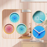 Maxbell Wall Clock Simple Easy Read Hanging Clock for Bedroom Kitchen Dining Room Blue