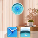 Maxbell Wall Clock Simple Easy Read Hanging Clock for Bedroom Kitchen Dining Room Blue