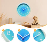 Maxbell Wall Clock Simple Easy Read Hanging Clock for Bedroom Kitchen Dining Room Blue