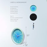 Maxbell Wall Clock Simple Easy Read Hanging Clock for Bedroom Kitchen Dining Room Blue
