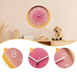 Maxbell Wall Clock Simple Easy Read Hanging Clock for Bedroom Kitchen Dining Room Orange