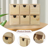 Maxbell Small Drawer Storage Box Wooden Desk Organizer for Bedroom Vanity Countertop