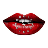 Maxbell Red Lips Shaped Wall Clock Novelty Hanging Clock for Bedroom Restaurant Gift
