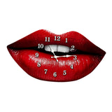 Maxbell Red Lips Shaped Wall Clock Novelty Hanging Clock for Bedroom Restaurant Gift